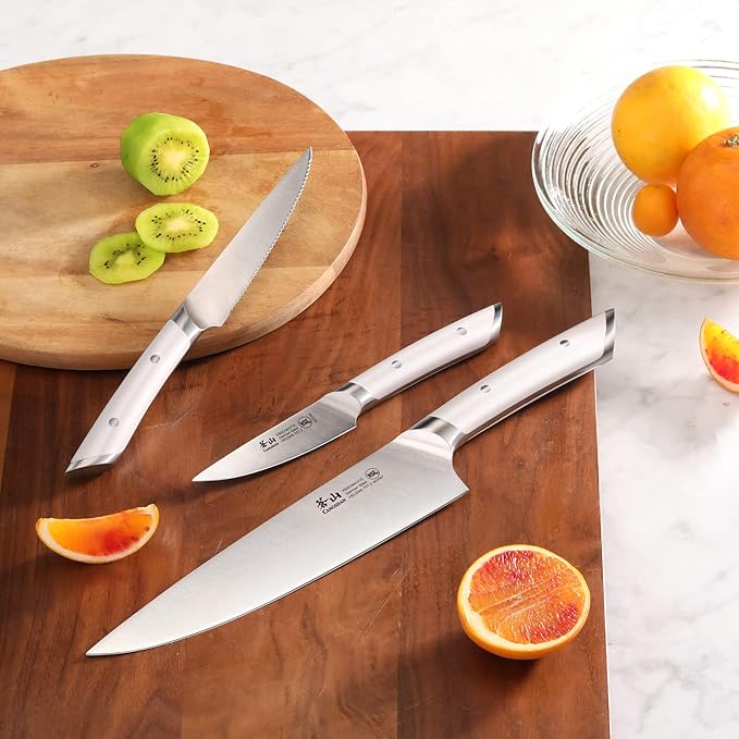 Cangshan HELENA Series German Steel Forged Starter Knife Set (White, 3-Piece)