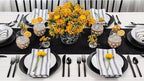 Solino Home Linen Black Table Runner 48 Inches - Classic Hemstitch, 100% Pure Linen Coffee Table Runner 14 x 48 Inch Ideal for Dresser Tables - Fall, Autumn, Halloween, Thanksgiving, Holiday