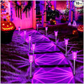 DenicMic Halloween Solar Lights Outdoor 10 Pack Purple LED Waterproof Yard Garden Patio Backyard Pathway Walkway Landscape Path Lawn Outside Halloween Decorations Outdoor