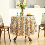 ISAENNE Designer Bohemian Floral Round Tablecloth,Linen Colorful Table Cloth,Wrinkle Resistant Decor Tablecloths for Dining Thanksgiving Kitchen Party Christmas,Diameter 67"-Estevan B