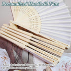 Personalized 15 Pcs White/Pink/Purple Silk-Bamboo Folding Hand Fans, Custom Engraved Wedding/Baby Shower Party Favors, Elegant & Lightweight, Foldable & Reusable