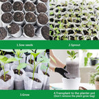 GREANER 100pcs Biodegradable Nursery Bags, 9 x 9inch Seed Planting Bags, Planting Seed Starting Pots Pouches, Standable Pouch for Potato, Flower, Tomato Plant Starts