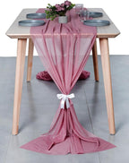 MDS Halloween Chiffon Table Runner - 10 Pack, 29 x 170 Inches, 14ft Each - Sheer Spooky Table Runners for Haunted House Parties, Trick-or-Treat Tables, Witchy Décor, Wedding & Events - mauva