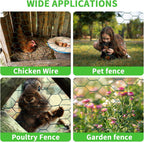 16in x 10ft Chicken Wire for Floral Arrangements, Green Chicken Wire, Hexagonal Galvanized Wire Mesh for Poultry Barrier, Flower Arrangement, Crafts and Garden