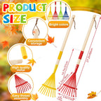 Suclain 4 Pcs Kids Rake with Hardwood Handle Small Child Size Multicolor 28'' Mini Rake for Leaves Lightweight for Children Garden Leaf Yard Tools Gifts