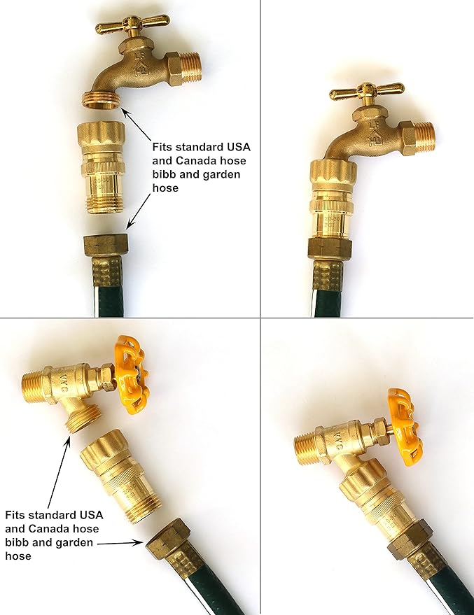 Heavy Duty 25 psi Water Pressure Regulator 3/4 inch Hose Thread Drip Irrigation System Pressure Reducer, Lead-Free Brass (With Regular and Screen O-Rings, 2, Count)