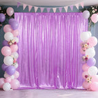 SquarePie Sequin Backdrop Curtain Not See Through Thick Glitter Background for Party 8FT x 8FT Lavender