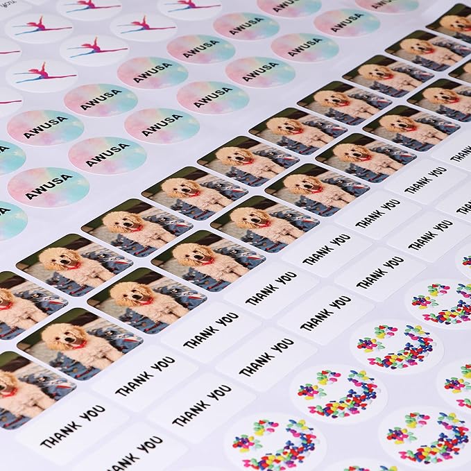 Custom Stickers Personalized Labels - Customized Stickers with Any Design Image Logo Text,Custom Thank You Label Stickers,Custom Stickers for Business Logo,100 Labels (Star,3.5"x3.5")