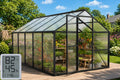 8X10FT Enhanced Aluminum Walk-in Greenhouse for Outdoors with Thermometer