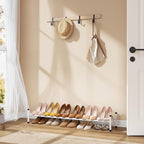 Tajsoon Expandable Shoe Rack for Closet 1 Tier, 28“-41“Adjustable & Stackable Shoe Shelf Storage, Metal Shoe Rack Organizer for Front Door Entrance, Closet, Garage, Entryway, White