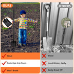 Small Square Shovel 43.3Inches Heavy Duty Garden Tools with Metal Handle, Small Transfer Spade for Digging Camping Car Beach Shovel, Black