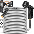 Garden Hose Metal 150FT, Stainless Steel Heavy Duty Water Hose With 10 Function Nozzle, No-Kink, Tough & Flexible, Sturdy and Lightweight, Rust Proof for Yard, Outdoor, RV