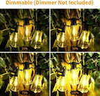 ZOTOYI Outdoor String Lights 25FT, Waterproof IP65 Patio Lights with 13 Shatterproof ST38 LED Bulbs, Outside Hanging Light Dimmable for Backyard, Bistro, Cafe, Garden 2700K Warm White