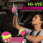 HANDLANDY Women Safety Work Gloves Utility Touch Screen Working Grip Glove for Yardwork Gardening Breathable Mechanic Gloves
