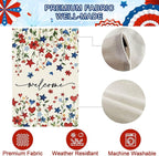 Baccessor Patriotic 4th of July Garden Flag 12.5 x 18 Inch Double Sided Burlap,Memorial Day Welcome American Red and Blue Flower Flag Summer Yard Lawn Holiday Seasonal Outdoor Outside Decoration