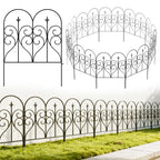Thealyn Garden Fence 32" H x 10ft (5 Panels), No Digging Heavy Duty Metal Fence Panels, Rustproof Outdoor Dog Fence Animal Barrier, Decorative Fencing for Flower Bed, Yard, Landscape Edging
