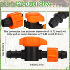 Tujoe 50 Pcs Pipe Bypass Locknut Valve 5/8 Inch Universal On/Off Valve Barb Drip Tubing Fittings Barbed Compatible with Most 16-17 mm Garden Hose Tubing Sprinkler Systems