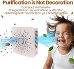 Portable Desktop Air Purifier & Fan Combo with HEPA Filter, Aroma & Ionizer – Compact Yet Powerful 3-Speed Air Cleaner for True Purification in Bedroom, Office, Travel & Gifts (White)