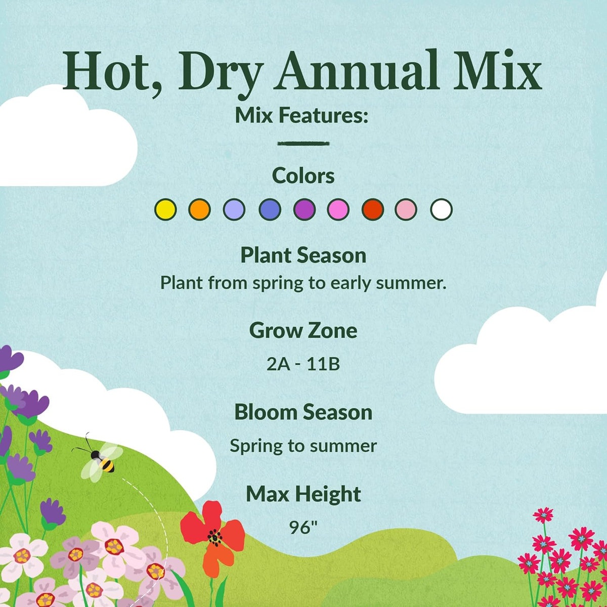 Ferry-Morse Hot, Dry Annual Mix Bulk Wildflower Seeds, 1lb
