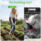 Hand Rake Garden Tool - 75" Long Handle Potato Cultivator Weeding Rakes, 3-Tine Heavy Duty Carbon Steel with D Grip for Raised Garden Beds