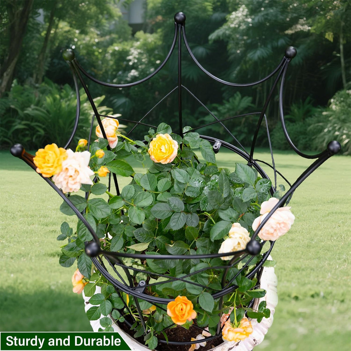 Large Obelisk Trellis for Plant Supports 18.5in x 22.9in - Durable Metal Garden Support Cage for Peonies, Ideal for Indoor & Outdoor Use, Elegant Design, Easy to Install