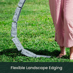 Beuta Landscape Edging | Garden Edging Border | Faux Stone Bricks for Lawn Edging, Flower beds, Pathways & Yard Edging– 1 Pack | Each Section Has 6 Bricks 48" L x 4" W x 2.25" H | 3 Spikes |Greystone