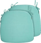 Outdoor Chair Cushions Set of 2,Patio Seat Cushion 17"x16"x2",U-Shaped Dining Chair Cushion 17 by 16 Inch,Water Resistant,Fade-Resistant Chair Pads for Kitchen Garden Furniture(Light Turquoise)