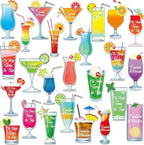 Xuhal 25 Pieces Tropical Drink Cruise Door Decorations Funny Magnetic Cruise Decorations Magnet Customized Door Cabin Decor for Carnival Birthday Essentials Accessories Magnet