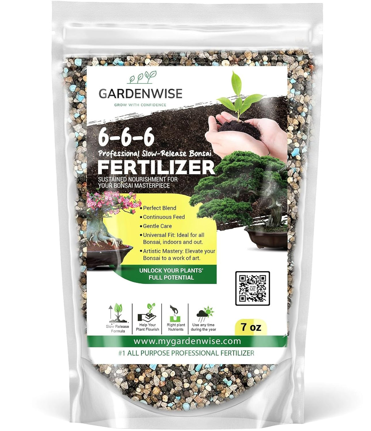 Bonsai Fertilizer Pellets – Slow-Release Bonsai Tree Fertilizer & Food for Compact Growth, Dense Branching & Healthy Roots | Ideal for All Bonsai & Money Tree (7 OZ)