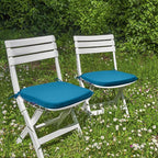 SleepMan Outdoor 17"x16" Chair Cushions with Ties Set of 2, Water Resistant All Weather U-Shape Seat Pads for Patio Garden Furniture Indoor (Set of 2, Indigo Blue)