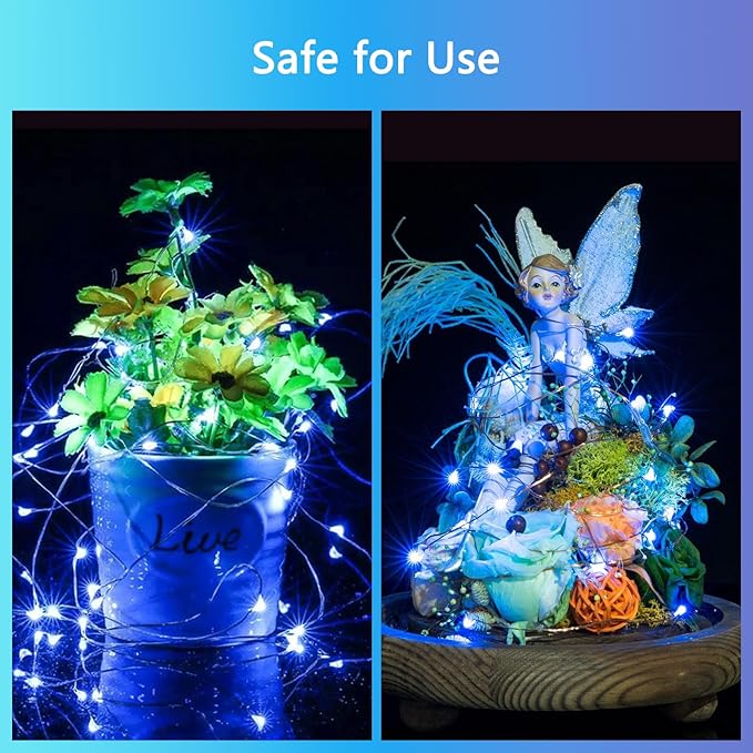 3 Pack Fairy Lights Battery Operated with Remote Control Timer, 26 FT 80 LED String Lights Outdoor Indoor Decoration, 8 Modes Twinkle Lights for Christmas Party Wedding Birthday Bedroom Décor (Blue)