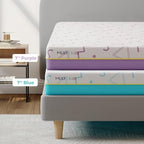 MLILY 7 Inch Queen Mattress for Kids, Memory Foam Bunk Bed Mattress, Made in The USA of US Foam and Global Materials, CertiPUR-US Certified, Medium Firm Trundle, Blue