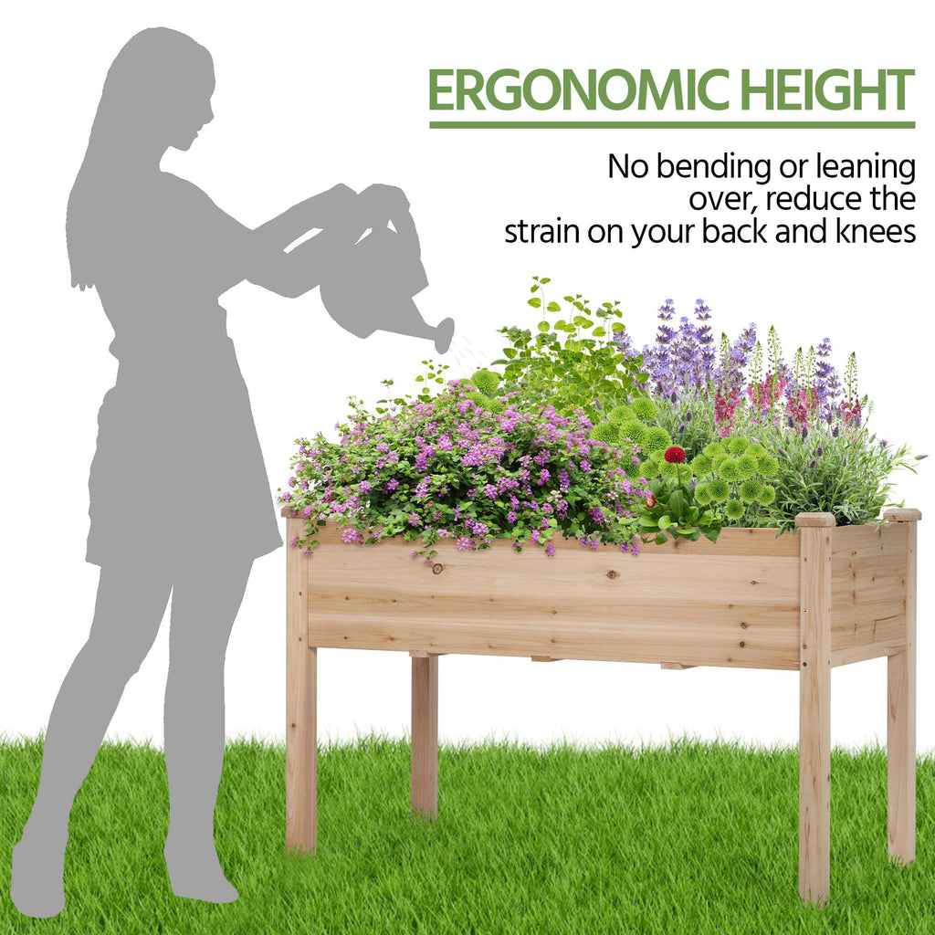 Yaheetech Raised Garden Bed 2Pcs Elevated Wood Planter Box Outdoor, Wood