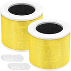 Core Mini Pet Care Replacement Filter, Compatible with LEVOIT Core Mini Air Purifier, Core Mini-P, 3-in-1 Core Mini-RF Filter Replacement, 2 Filter & 10 Fragrance Sponge, Yellow