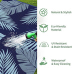 GENIMO Outdoor Rug 5' x 8' Waterproof for Patios Clearance, Reversible Outdoor Plastic Straw Camping Rug Carpet, Large Area Rugs Mats for RV, Camper, Deck, Balcony, Porch, Beach, Navy Blue&Baby Blue