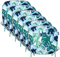 SleepMan Outdoor 17"x16" Chair Cushions with Ties Set of 6, Water Resistant All Weather U-Shape Seat Pads for Patio Garden Furniture Indoor Fade Resistant Patio Cushions (Blue Flower)