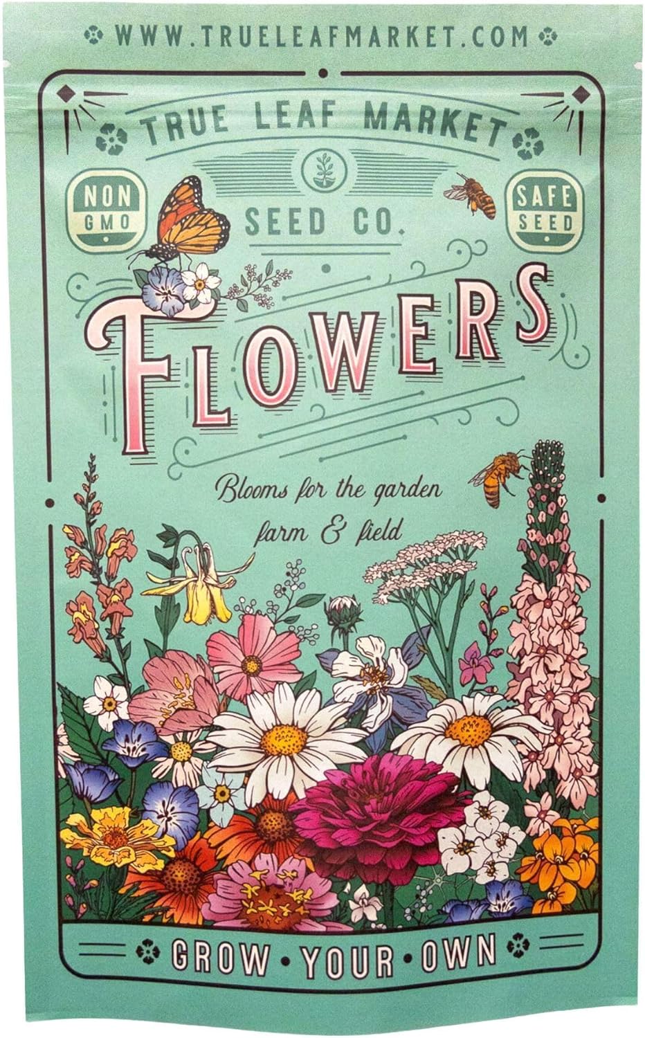 Pacific Northwest Wildflower Seeds for Planting - 4 Oz ~160,000+ Non-GMO Seeds - 25 Varieties Including Lupine, Columbine, Baby Blue Eyes & More - Pollinator Friendly Bulk Mix