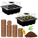 ZeeDix 2 Set Seed Starter Tray Kits with 30 Pack Coco Coir Pellets