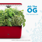 AeroGarden Harvest Lite, Indoor Garden Hydroponic System with LED Grow Light, Holds up to 6 AeroGarden Pods, Cherry Red