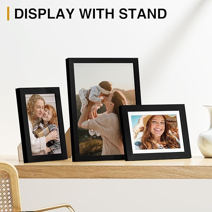 Vittanly Picture Frames Set of 20, Picture Frames Collage Wall Decor for Wall Mounting or Tabletop Display, Gallery Wall Frame Set with 4Pcs 8x10, 8Pcs 5x7 and 8Pcs 4x6, Black