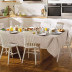 Fitable Faux Linen Tablecloth Rectangle Wrinkle Resistant Fabric Neutral Table Cloth, Indoor Outdoor Table Cover for Kitchen Dining, Birthday Party, Farmhouse (Nature, 54 x 78 Inch)
