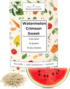 Woods Creek Seeds: Crimson Sweet Watermelon Seeds for Planting - Over 45 Heirloom Watermelon Seed Pack - Non-GMO Fruit Seeds for Planting Home Garden or Outdoors - Mini Watermelon Seeds for Gardeners