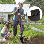 VNIMTI Heavy Duty Gardening Shovel, 56 Inch Round Blade with Fiberglass Handle (Red)