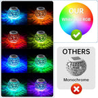 WSgift Color Changing Solar Powered Glass Mosaic Ball Led Garden Lights Rechargeable Outdoor Waterproof Solar Night Lights Table Lamps for Decorations Blue