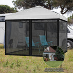 10x10 ft Mosquito Netting for Pop Up Canopy, Universal Bug Screen Tent Enclosure, Outdoor Canopy Mesh Net with Zipper Doors for Camping, Patio, Backyard (Netting Only，Black)