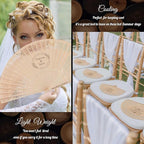 100 PCS Custom Fans Personalized Folding Fans for Line Dancing Wooden Hand Fan Wedding Favors Bulk Fans for Guests Party Event Use (Style09)