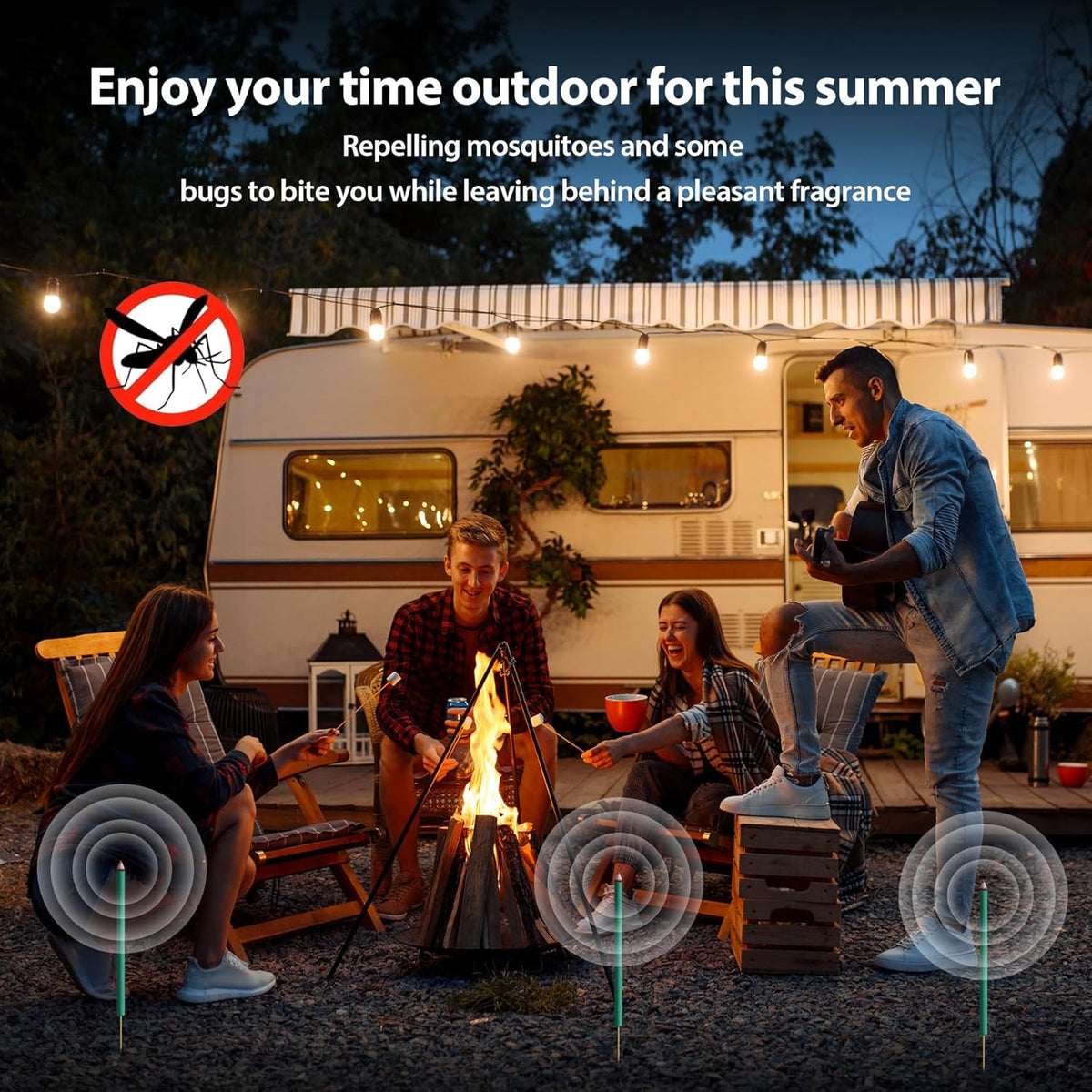 KICKOUTOR® Mosquito Repellent Outdoor Patio 24 PCS Natural Citronella Incense Sticks DEET Free Lemongrass Oil Gnat Mosquito Control for Indoor Backyard Travel Camping