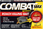 Combat Max 12 Month Roach Killing Bait, Small Roach Bait Station, Child-Resistant, 18 Count
