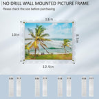 Acrylic Picture Frame for Wall, Frameless Clear Photo Frame with Scalloped Edge, No Drill Floating Frame for Diploma Certificate Degree Document & Poster/Painting/Artworks Display (1 Pack, 8.5X11 Scalloped edge)
