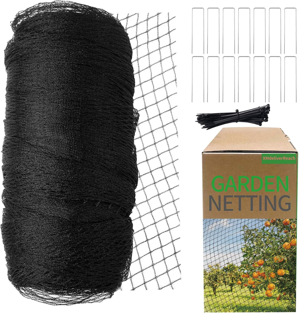 Garden Netting,7.5ft x 65ft Black Bird Netting Heavy Duty,Rabbit,Squirrels,Anti Birds,Larger Bees,Deer,Chicken,Cardinals，Animal Fencing for Fruit Tree & Vegetable Garden